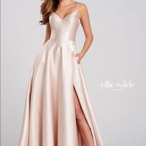 Ellie Wilde EW120055 Jacquard A-Line Gown
